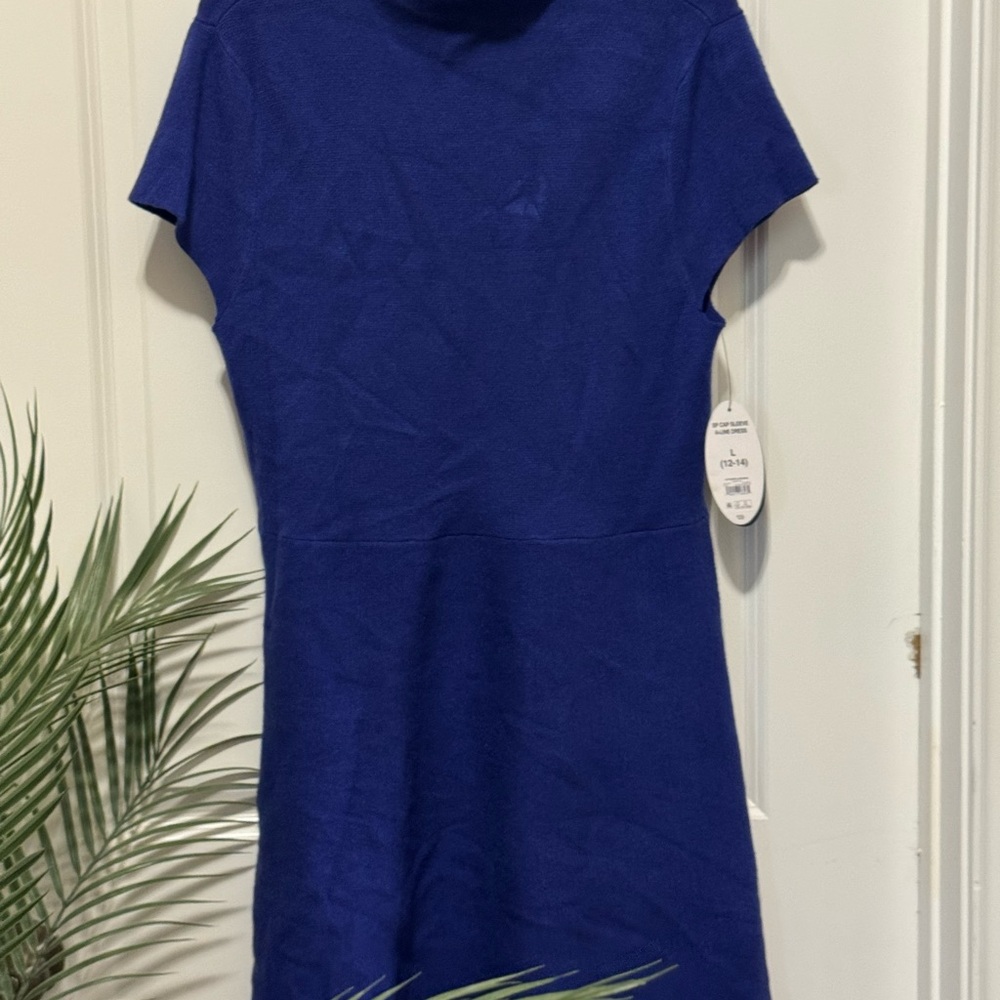 Stylish Blue Short Sleeve Dress